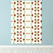 赤のアクセントを持つデザイナーウォールアート キャンバスプリント (インサイチュ (ウッドフロア))