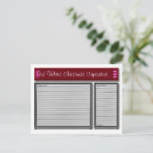 赤のアクセントカスタムレシピカード ポストカード (スタンド正面)