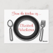 赤のアクセントカスタムレシピカード ポストカード (裏面)