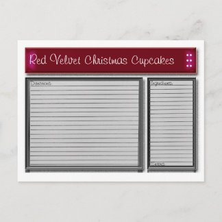 赤のアクセントカスタムレシピカード ポストカード