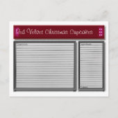 赤のアクセントカスタムレシピカード ポストカード (正面)