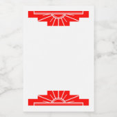 赤のアールデコ太陽エレメント フードラベル (シングルラベル)