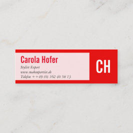 赤のイニシャル スキニー名刺