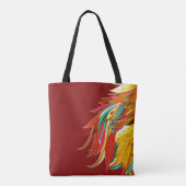 赤のエキゾチックフェザー トートバッグ (裏面)