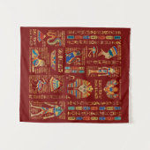 赤のエジプトの絵文字と神 タペストリー (正面(横))