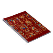 赤のエジプトの絵文字と神 ノートブック (右側)