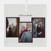 赤のエレガントス婚約したクリプト3 Photo Collage ガラスオーナメント (裏面)