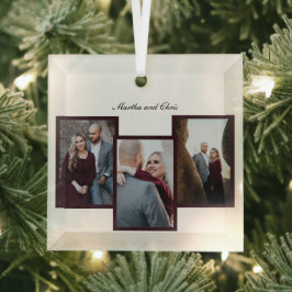 赤のエレガントス婚約したクリプト3 Photo Collage ガラスオーナメント