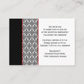 赤のエンクロージャカード付き白黒のダマスク エンクロージャーカード (裏面)