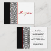 赤のエンクロージャカード付き白黒のダマスク エンクロージャーカード (正面/裏面)