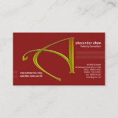 赤のエンボス金ゴールドレターA PR 名刺 (正面)