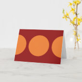 赤のオレンジ色の円 カード (黄色い花)