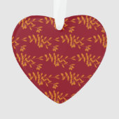 赤のオレンジ葉色のシルエットブランチ オーナメント (裏面)