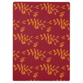 赤のオレンジ葉色のシルエットブランチ クリップボード (裏面)