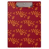 赤のオレンジ葉色のシルエットブランチ クリップボード (正面)