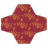 赤のオレンジ葉色のシルエットブランチ サッカーボール (フラット)