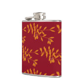 赤のオレンジ葉色のシルエットブランチ フラスク (左)