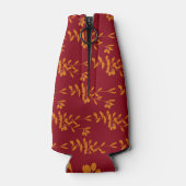 赤のオレンジ葉色のシルエットブランチ ボトルクーラー (裏面)