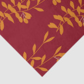 赤のオレンジ葉色のシルエットブランチ 薄葉紙 (詳細)