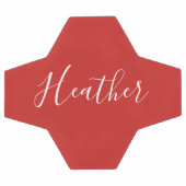 赤のカスタムの白いスクリプト サッカーボール (フラット)