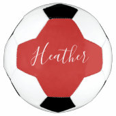 赤のカスタムの白いスクリプト サッカーボール (正面)