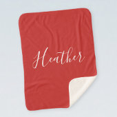赤のカスタムの白いスクリプト シェルパブランケット