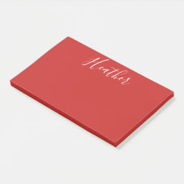 赤のカスタムの白いスクリプト ポストイット