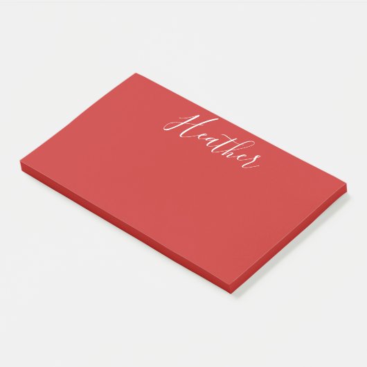 赤のカスタムの白いスクリプト ポストイット (アングル)