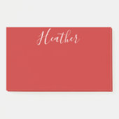 赤のカスタムの白いスクリプト ポストイット (正面)