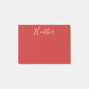 赤のカスタムの白いスクリプト ポストイット