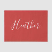 赤のカスタムの白いスクリプト 薄葉紙 (正面)