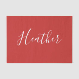 赤のカスタムの白いスクリプト 薄葉紙