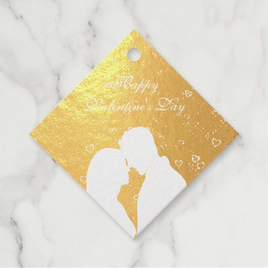 赤のカップルのシルエット フェイバータグ (正面)