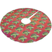 赤のカメのクリスマス ブラッシュドポリエステルツリースカート (アングル)