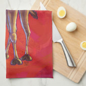 赤のカメルクリスマス キッチンタオル (四つ折り)