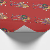 赤のカメルクリスマス ラッピングペーパー (角)