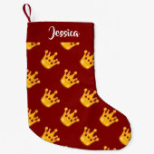 赤のクラウン  スモールクリスマスストッキング (正面)