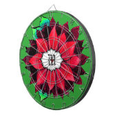 赤のクラシックなポインセチア ダーツボード (正面右)