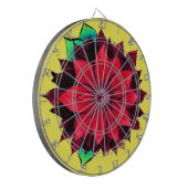 赤のクラシックなポインセチア ダーツボード (正面左)