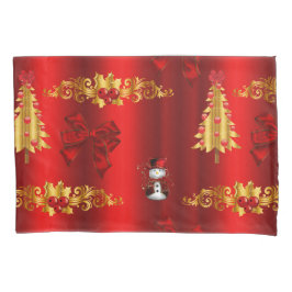 赤のクリスマスの装飾 枕カバー