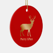 赤のクリスマスゴールデントナカイ セラミックオーナメント (右)