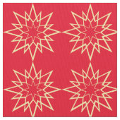 赤のクリスマススターパターン ファブリック (クローズアップ)