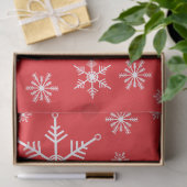 赤のクリスマススノーフレーク 薄葉紙 (ギフト)