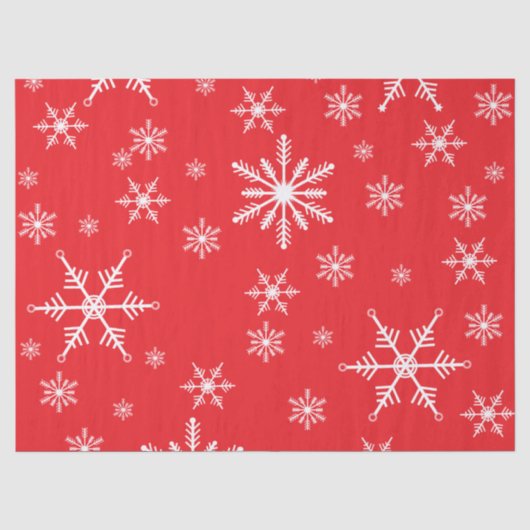赤のクリスマススノーフレーク 薄葉紙 (正面)