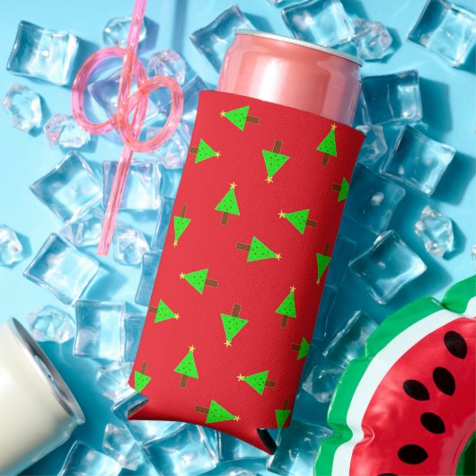 赤のクリスマスツリー スリム缶クーラー (インサイチュ 夏)