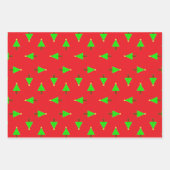 赤のクリスマスツリー ラッピングペーパーシート (正面3)