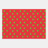 赤のクリスマスツリー ラッピングペーパーシート (正面)