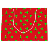 赤のクリスマスツリー ラージペーパーバッグ (正面)