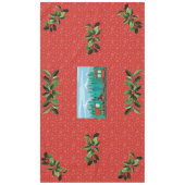 赤のクリスマストレイン テーブルクロス (正面)