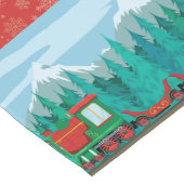 赤のクリスマストレイン ロングテーブルランナー (コーナー)